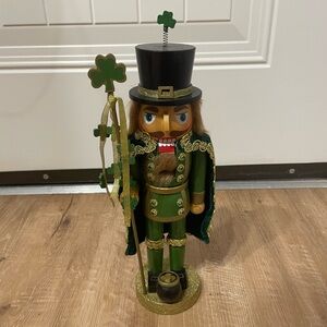 St. Patrick’s Day Nutcracker with Shamrock Accents and Pot of Gold
